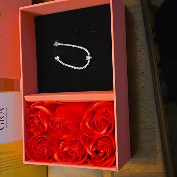 Eternals Earth 1.5 CT Moissanite S925 Sterling Silver Three-Stone Bracelet - Picture 9 of 11